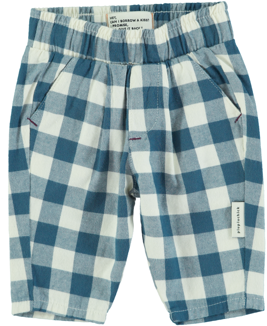 UNISEX TROUSERS - BLUE & WHITE CHECKERED [piupiuchick] (25AW)