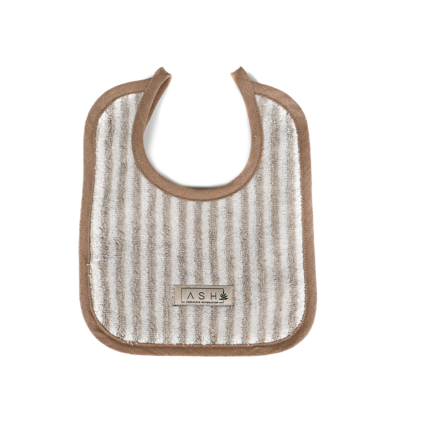 Basic Baby Bib - Cappuccino(striped)