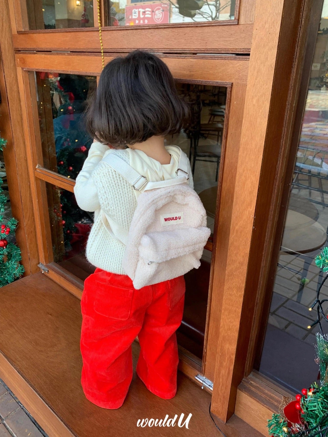 【オーダー会】Wouldu Teddy Back Pack - Cream Beige [wouldU]【2026年1月上旬以降順次お届け予定】