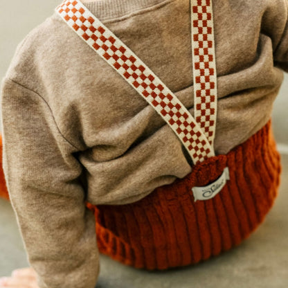 Granny Teddy Footless Tights With Braces - Cinnamon Checked [SILLY Silas]