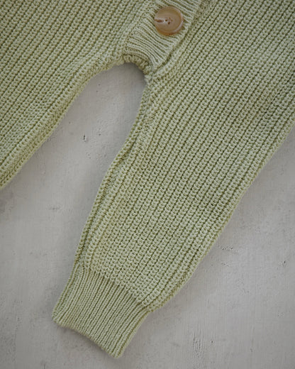 Button knit jumpsuit - Light Olive [EARTH THE ARCHIVE] (26AW)