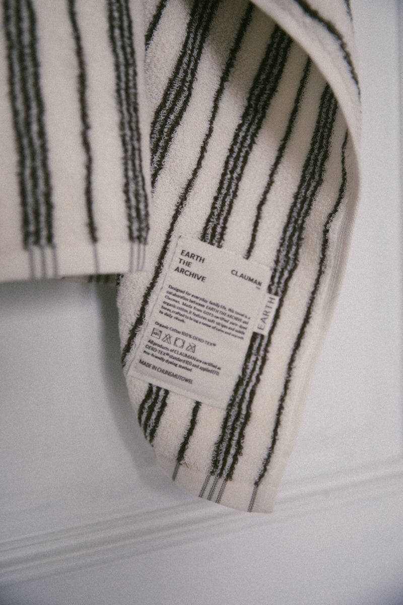 Organic bath towel - Green/Brown [EARTH THE ARCHIVE] (26AW)