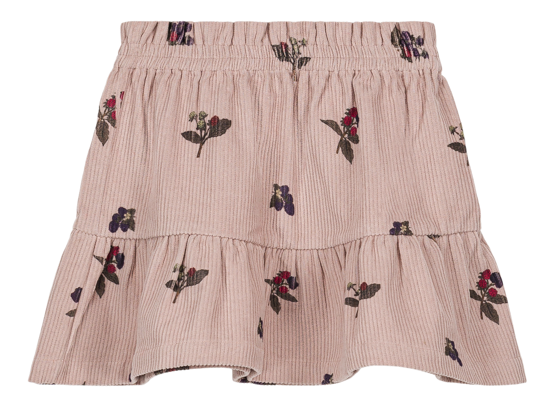 SAMBA FRILL SKIRT CORDUROY - LIGHT MAUVE / BLACKBERRIES [STUDIO BOHEME] (25AW)
