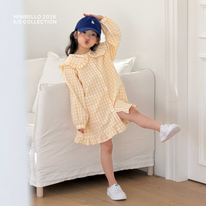 【予約販売】Shushu check one-piece [NINIBELLO] (26SS)【2026年2月下旬以降順次発送】