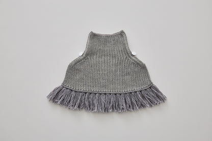 Rib Knit Knights Cape Ⅱ - Gray [eLfinFolk / エルフィンフォルク] (25AW•Drop2)【2025年9月中旬以降発送予定】