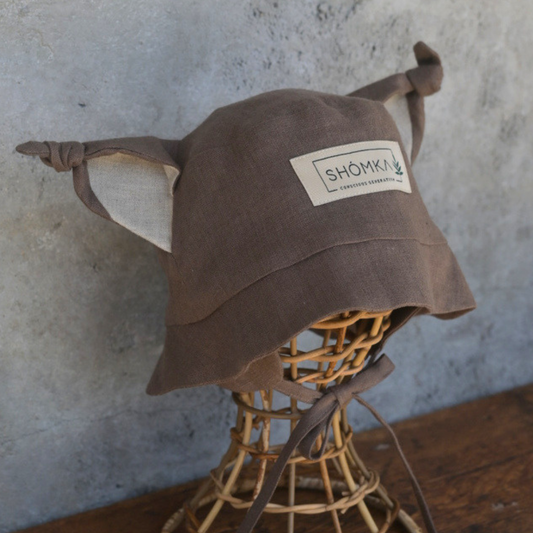Lynx Linen Hat (Straight/Neutral) - Soil [SHOMKA]