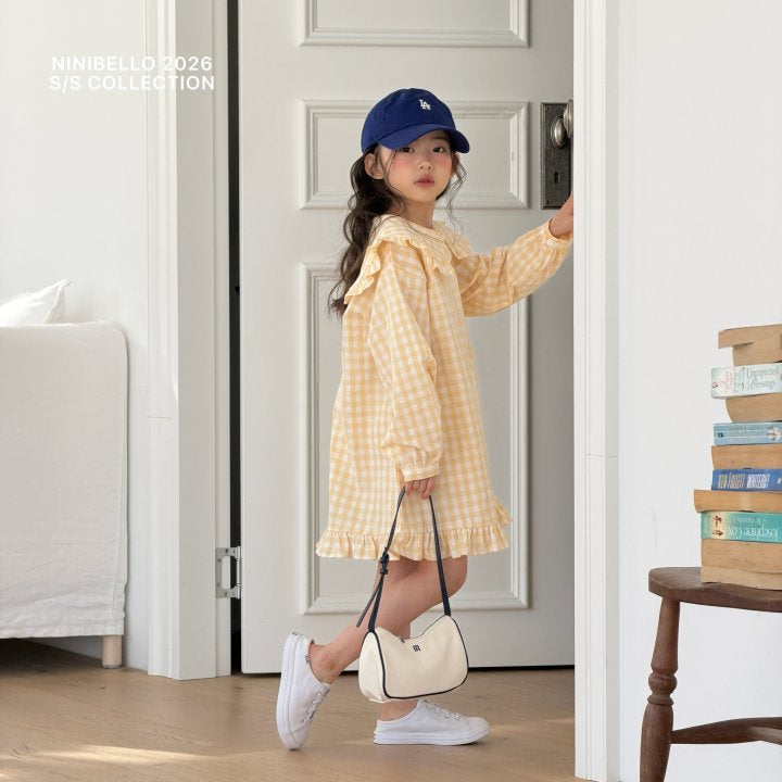 【予約販売】Shushu check one-piece [NINIBELLO] (26SS)【2026年2月下旬以降順次発送】