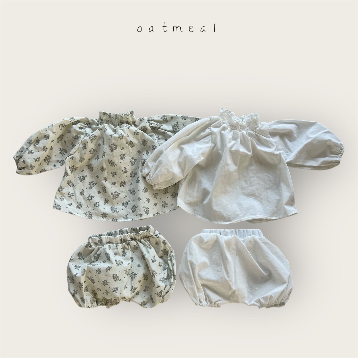 【予約商品】bebe-smoke bloomer set [Oatmeal] (26SS)【2026年3月中旬以降順次発送】
