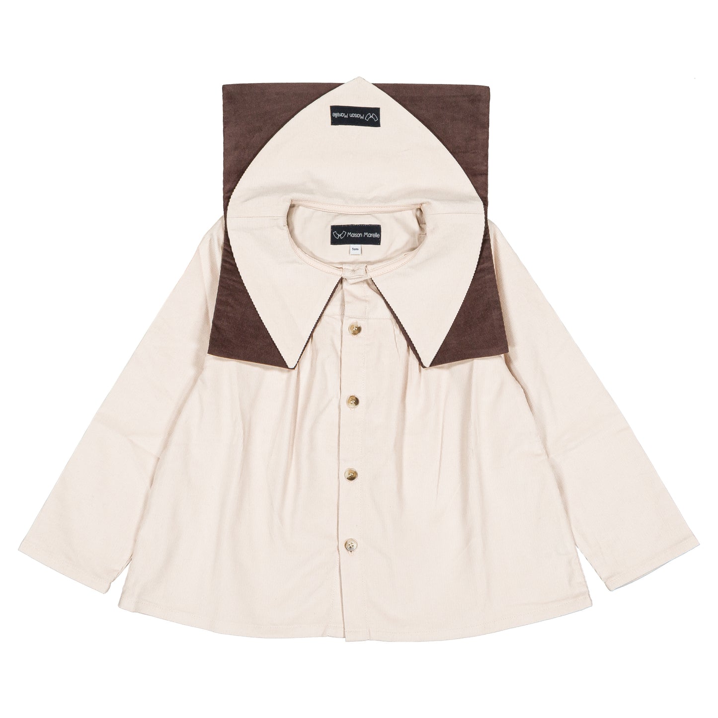 【オーダー会】 Shirt DUC - velvet beige & brown [Maison Marelle](25AW Drop1) 【2025年12月中旬以降発送予定】