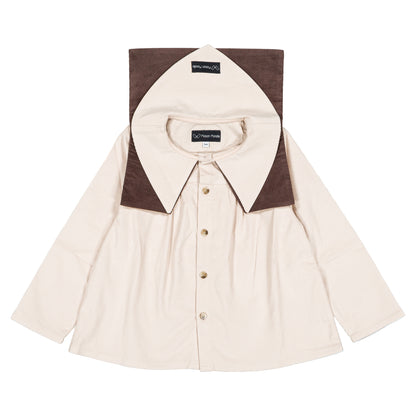 【オーダー会】 Shirt DUC - velvet beige & brown [Maison Marelle](25AW Drop1) 【2025年12月中旬以降発送予定】