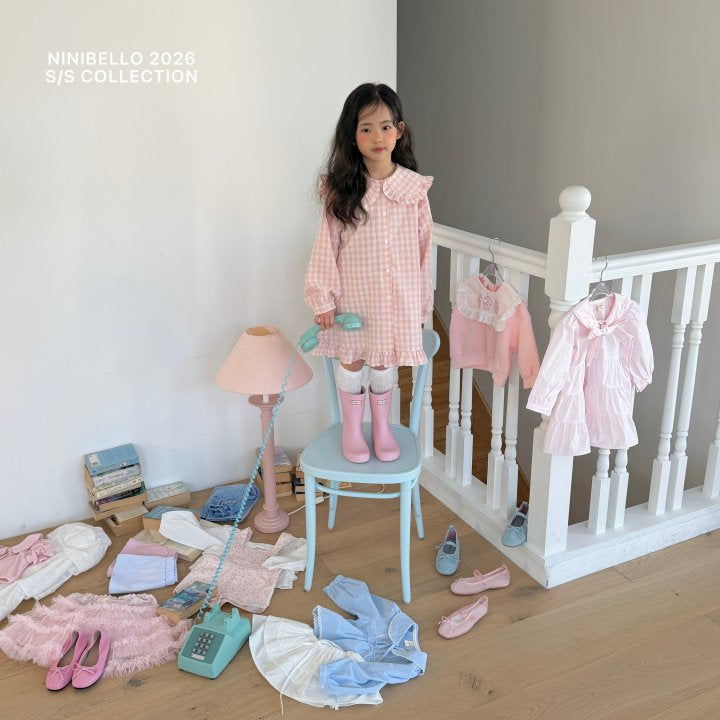 【予約販売】Shushu check one-piece [NINIBELLO] (26SS)【2026年2月下旬以降順次発送】