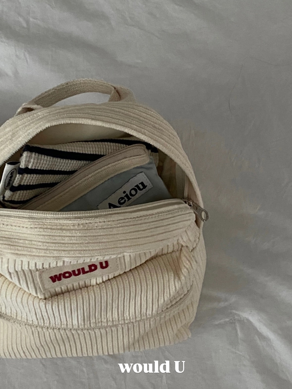 【オーダー会】Wouldu Corduroy Back Pack - Cream [wouldU]【2025年11月下旬以降順次お届け予定】