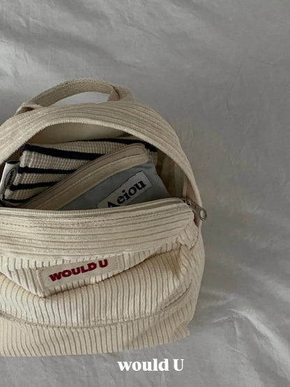 【オーダー会】Wouldu Corduroy Back Pack - Cream [wouldU]【2025年11月下旬以降順次お届け予定】