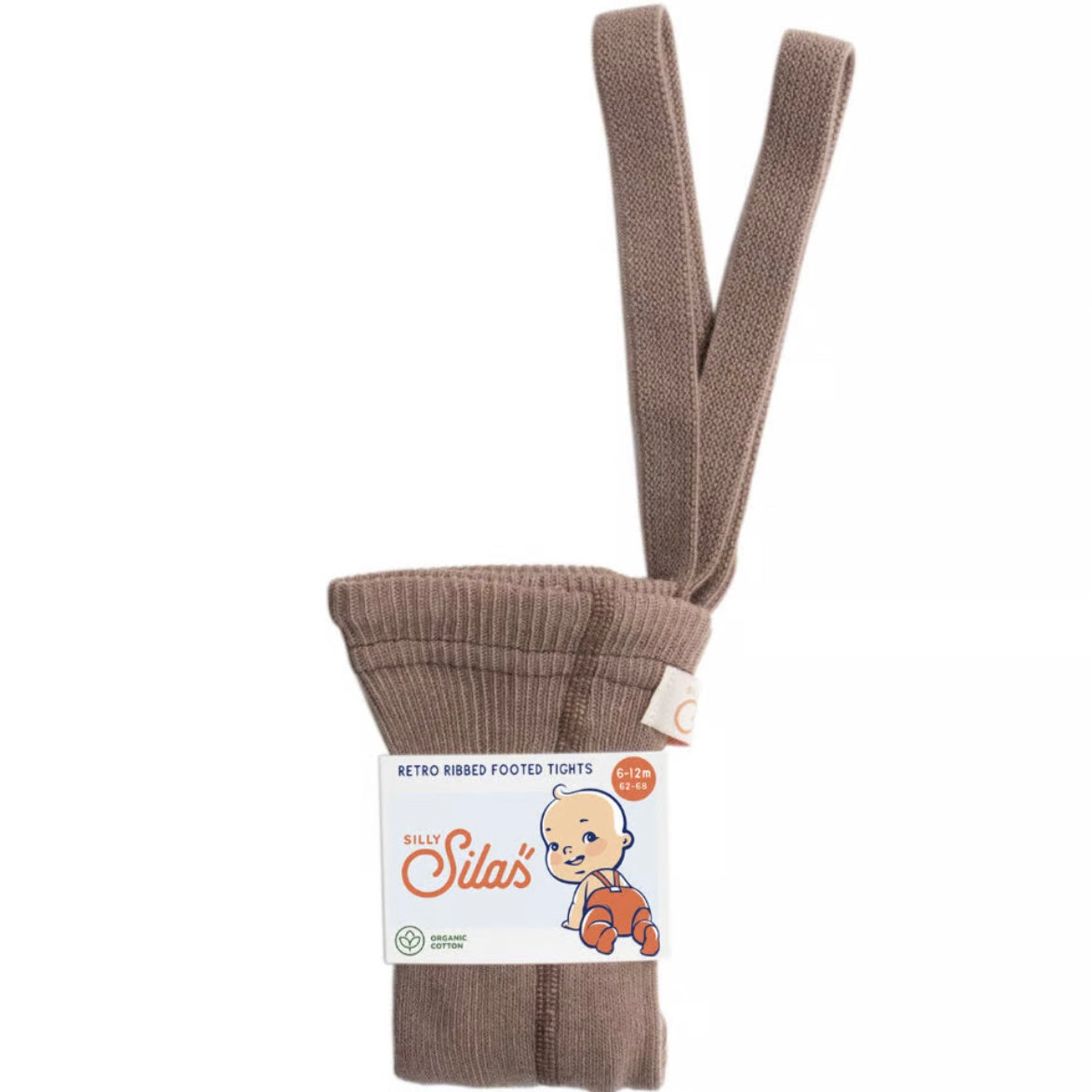 Retro Ribbed Footed Tights - Granola [SILLY Silas]