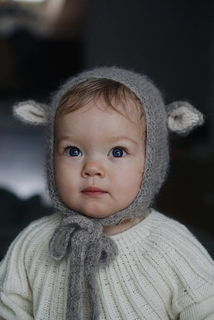 【オーダー会】 Fairy Bonnet Alpaca & Silk - Light Gray  [GANG OF KIDS / ギャングオブキッズ] 【2025年11月中旬頃発送予定】