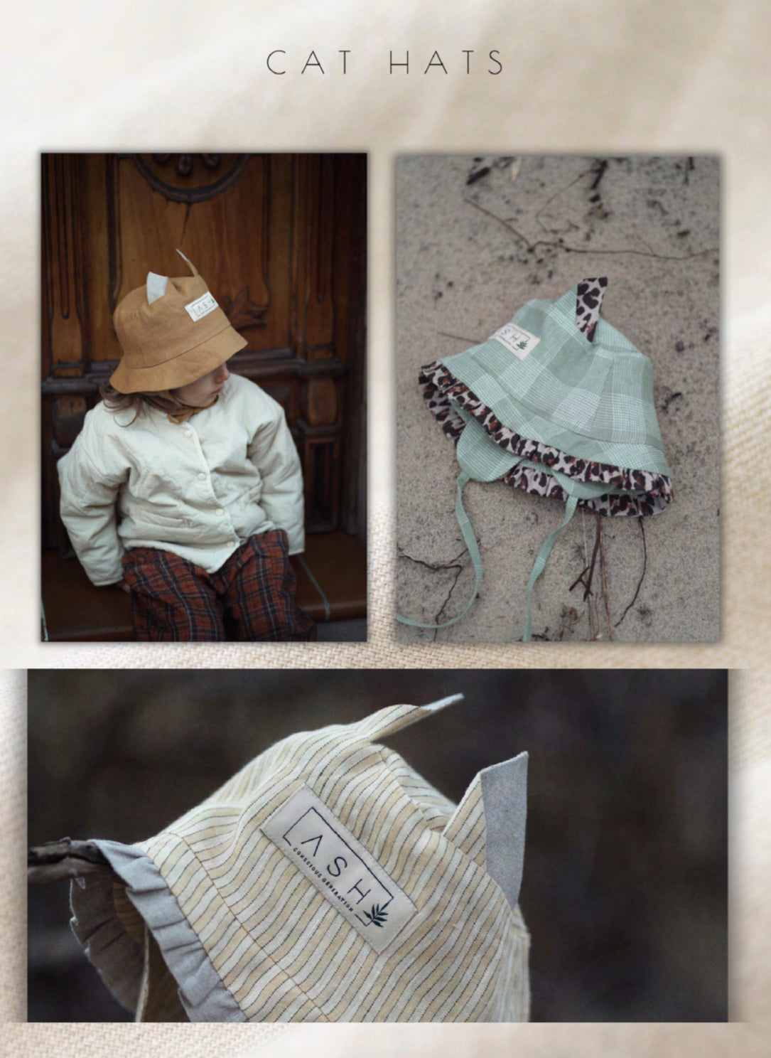 オーダー会】[ASH generation] CAT HAT (linen)【2024年5月中旬以降