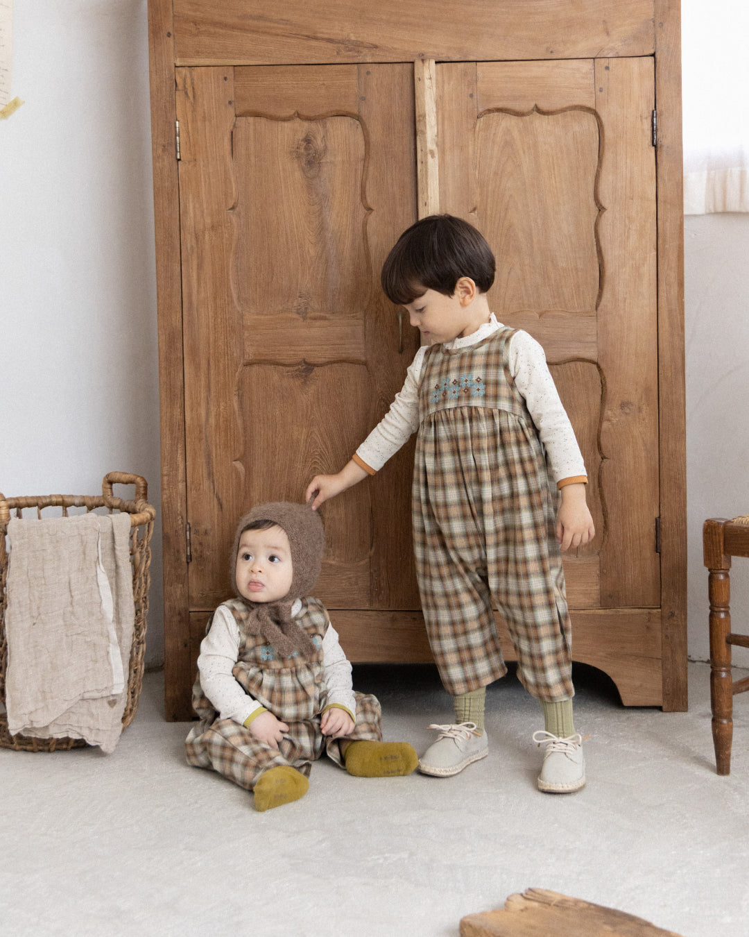 Forest Check Jumpsuit  [Doucement] (25AW)【2025年10月下旬以降お届け予定】