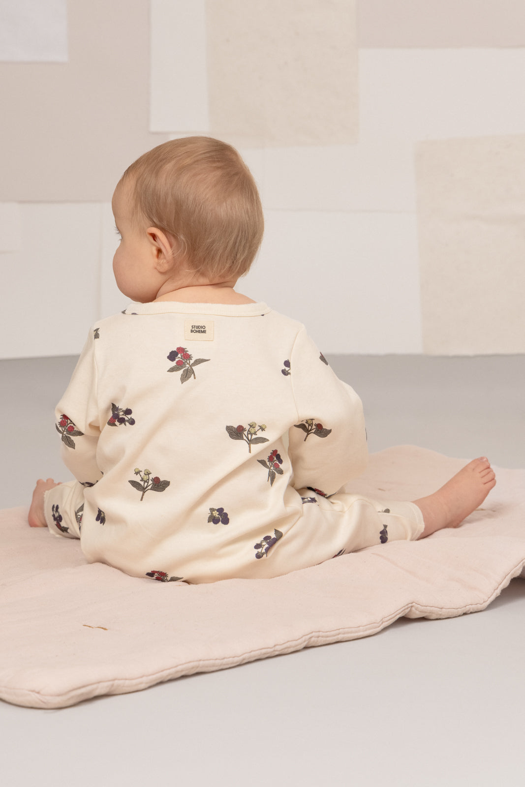 BEN JUMPSUIT - ECRU / BLACKBERRIES [STUDIO BOHEME] (25AW)