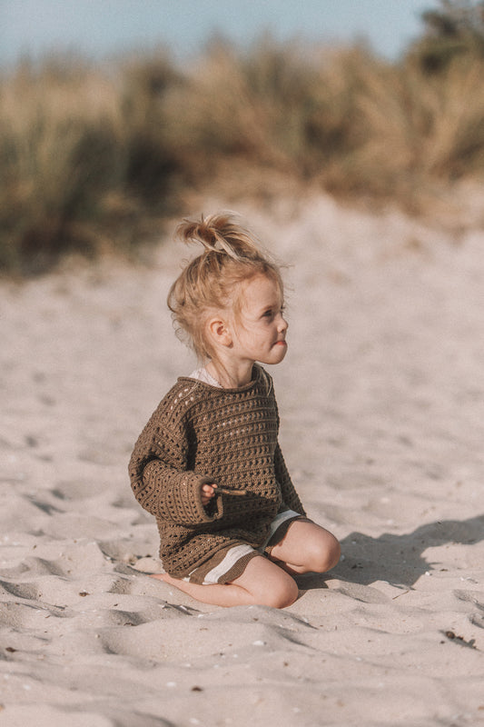[GROWN] Summer Open Knit Pull Over / Mud