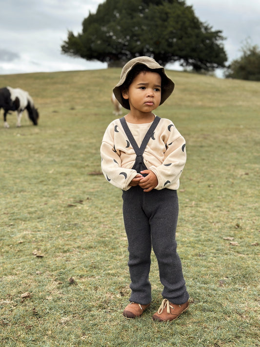 Retro Roomy Footless Tights - Dark Gray Blend [SILLY Silas]