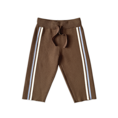 Organic Striped Milano Knit Pants - Espresso [GROWN] (26AW) drop2