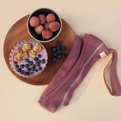 Retro Ribbed Footless Tights - Acai Smoothie