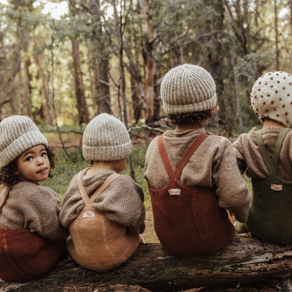 Retro Teddy Footless Tights With Braces - Cinnamon [SILLY Silas]