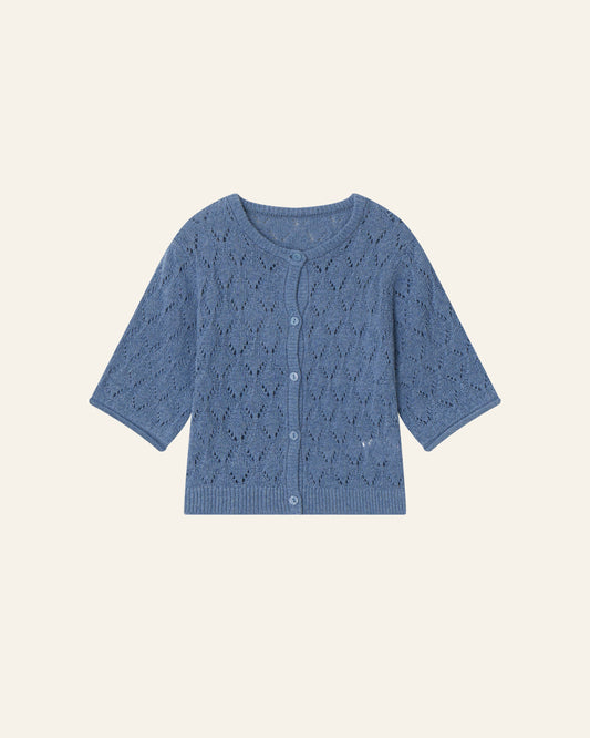 Leaf Breeze Knit Cardigan - Blue Jean [Doucement] (26SS)