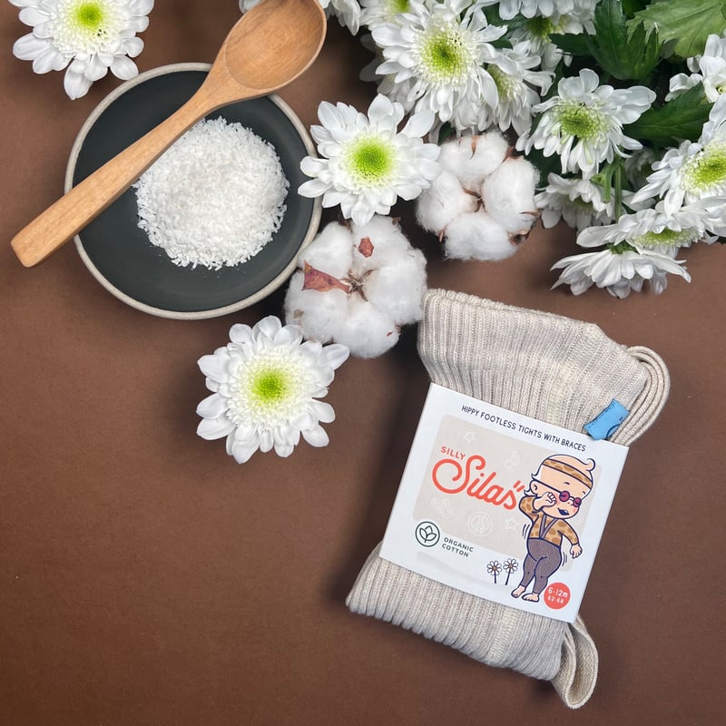 Hippy Footless Tights With Braces - Cream Blend [SILLY Silas]