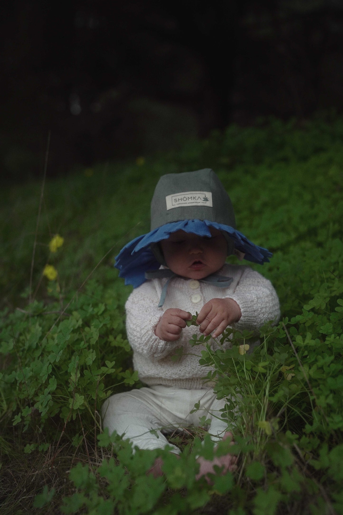 【オーダー会】'CORNFLOWER' LINEN FLOWER BONNET [SHOMKA] 【2026年4月中旬以降順次発送】