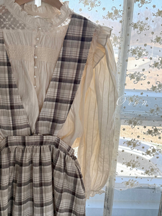 【予約商品】MOM-Jerable Check One-Piece [Oren] (26SS)【2026年3月中旬以降順次発送】