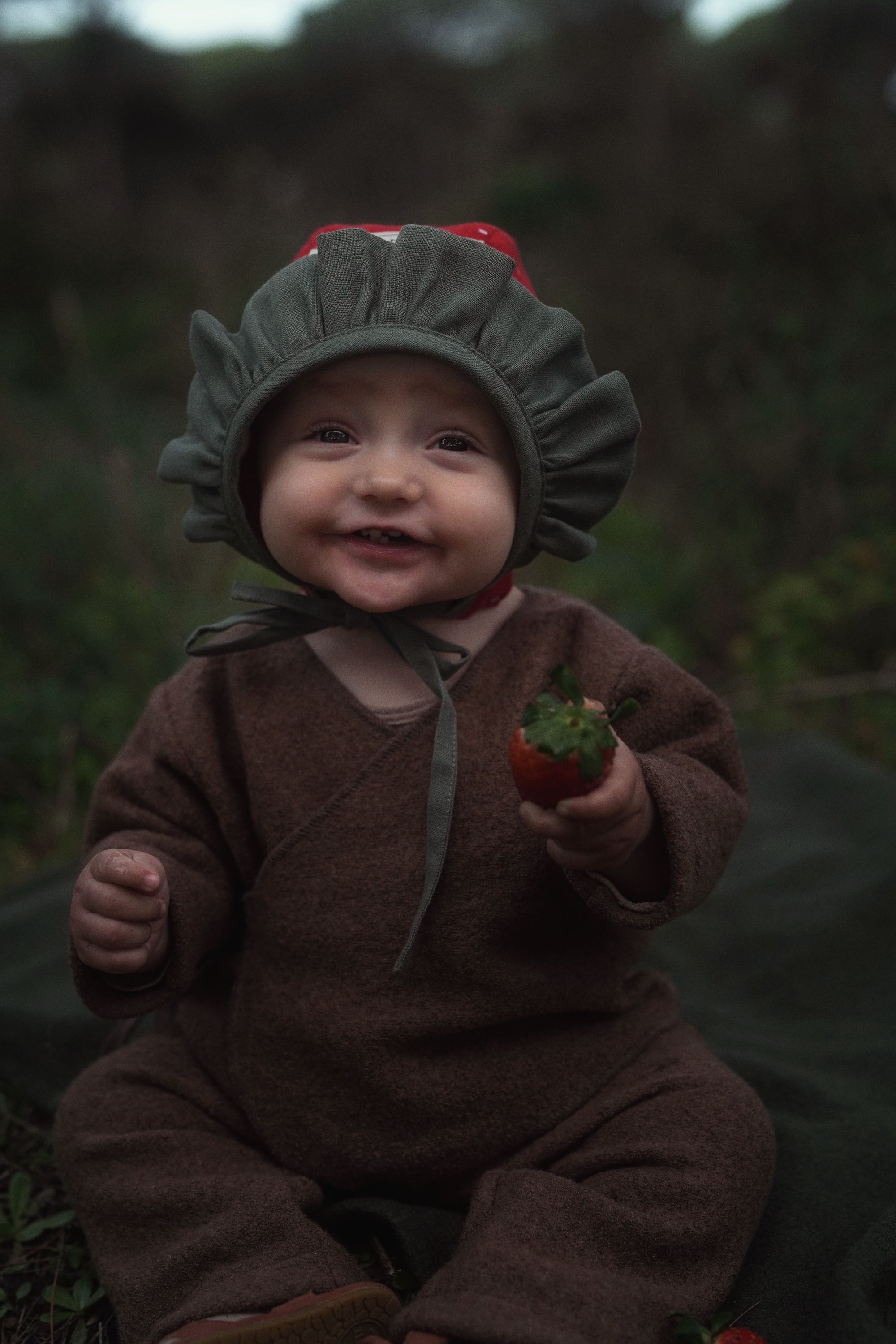 【オーダー会】'STRAWBERRY' LINEN FRUITS BONNET [SHOMKA] 【2026年5月下旬以降順次発送】