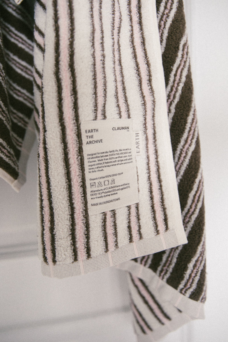 Organic bath towel - Pink/Brown [EARTH THE ARCHIVE] (26AW)