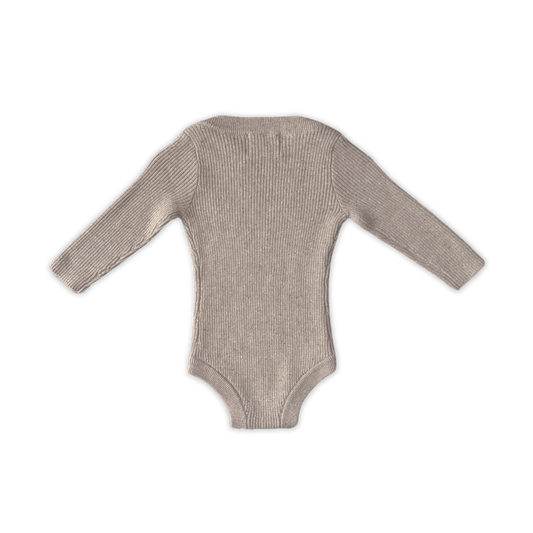 Organic Speckle Essential Knit Bodysuit - Oatmilk [GROWN] (26AW) drop2