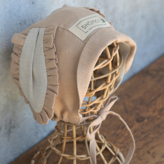 Puppy Linen Bonnet (Straight/Neutral) - Cappuccino [SHOMKA]
