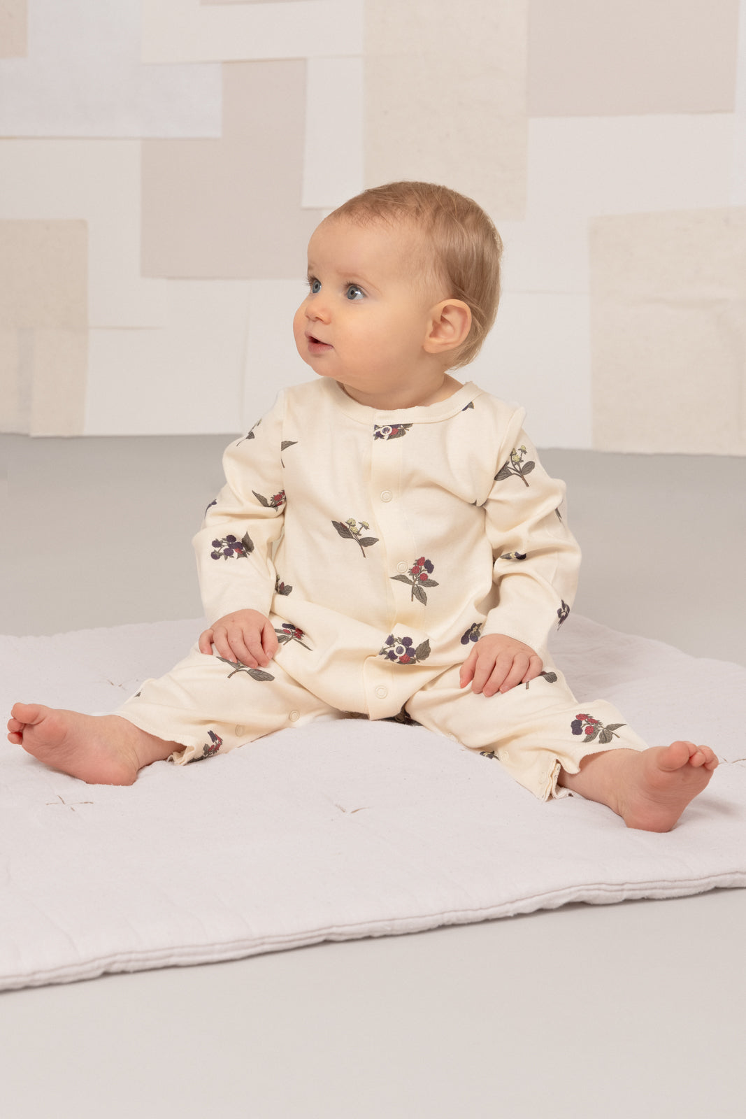 BEN JUMPSUIT - ECRU / BLACKBERRIES [STUDIO BOHEME] (25AW)