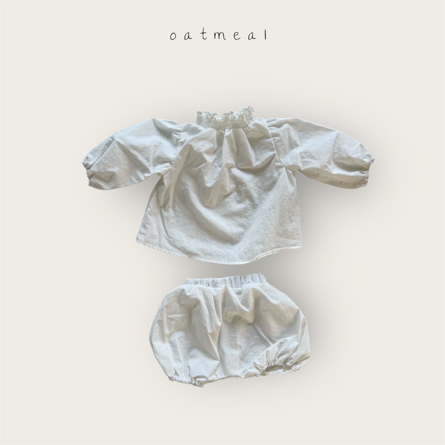 【予約商品】bebe-smoke bloomer set [Oatmeal] (26SS)【2026年3月中旬以降順次発送】