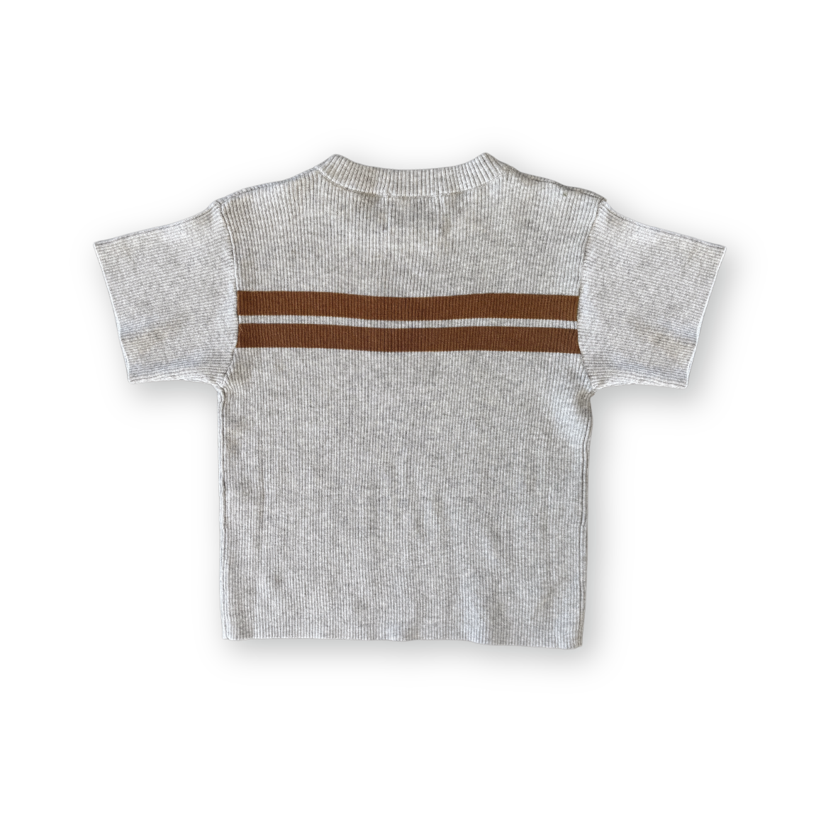 Twin Striped Ribbed Tee - Grey Marle [GROWN] (25SS)