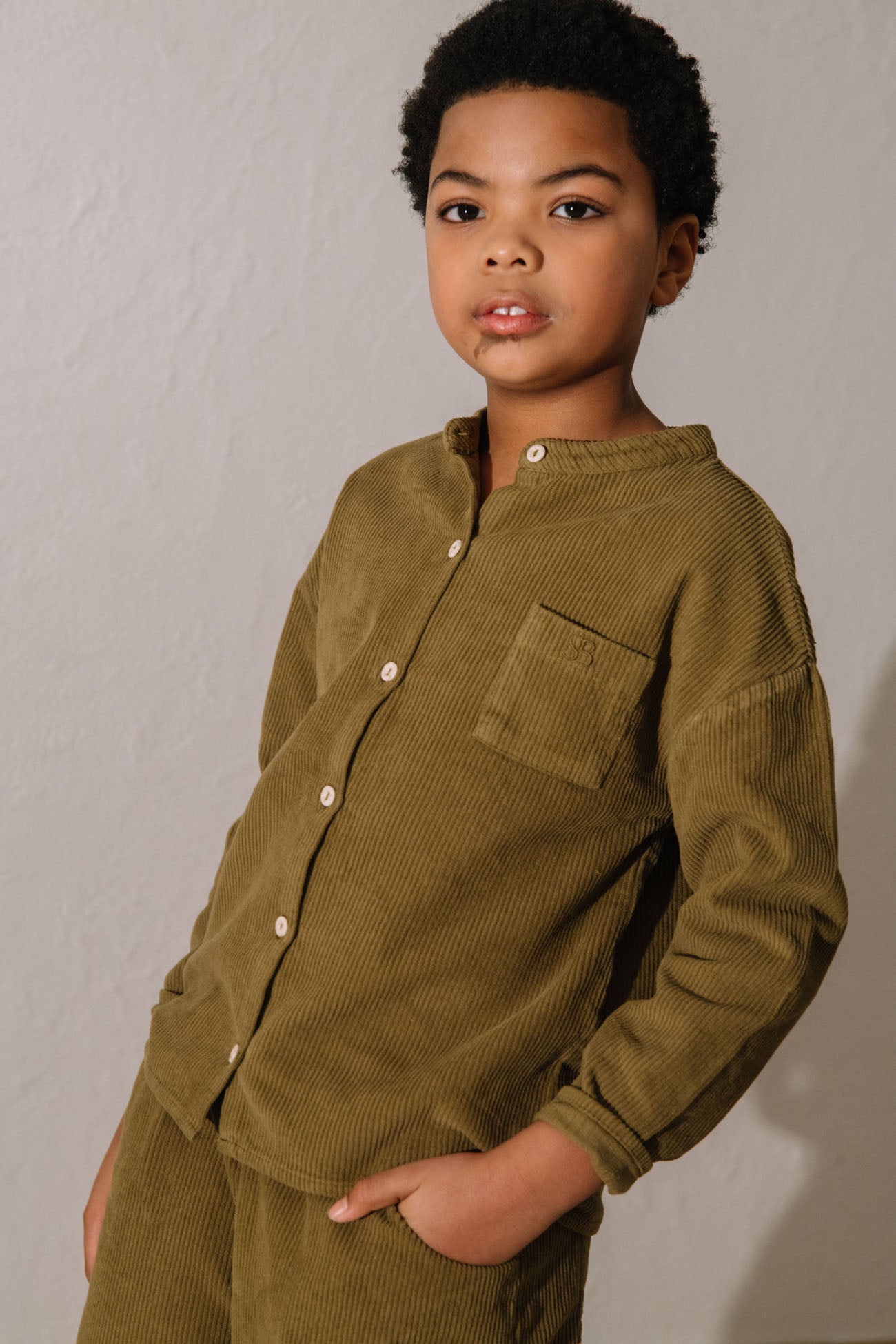 JIM SHIRT - GREEN NUTRIA [STUDIO BOHEME] (25AW)