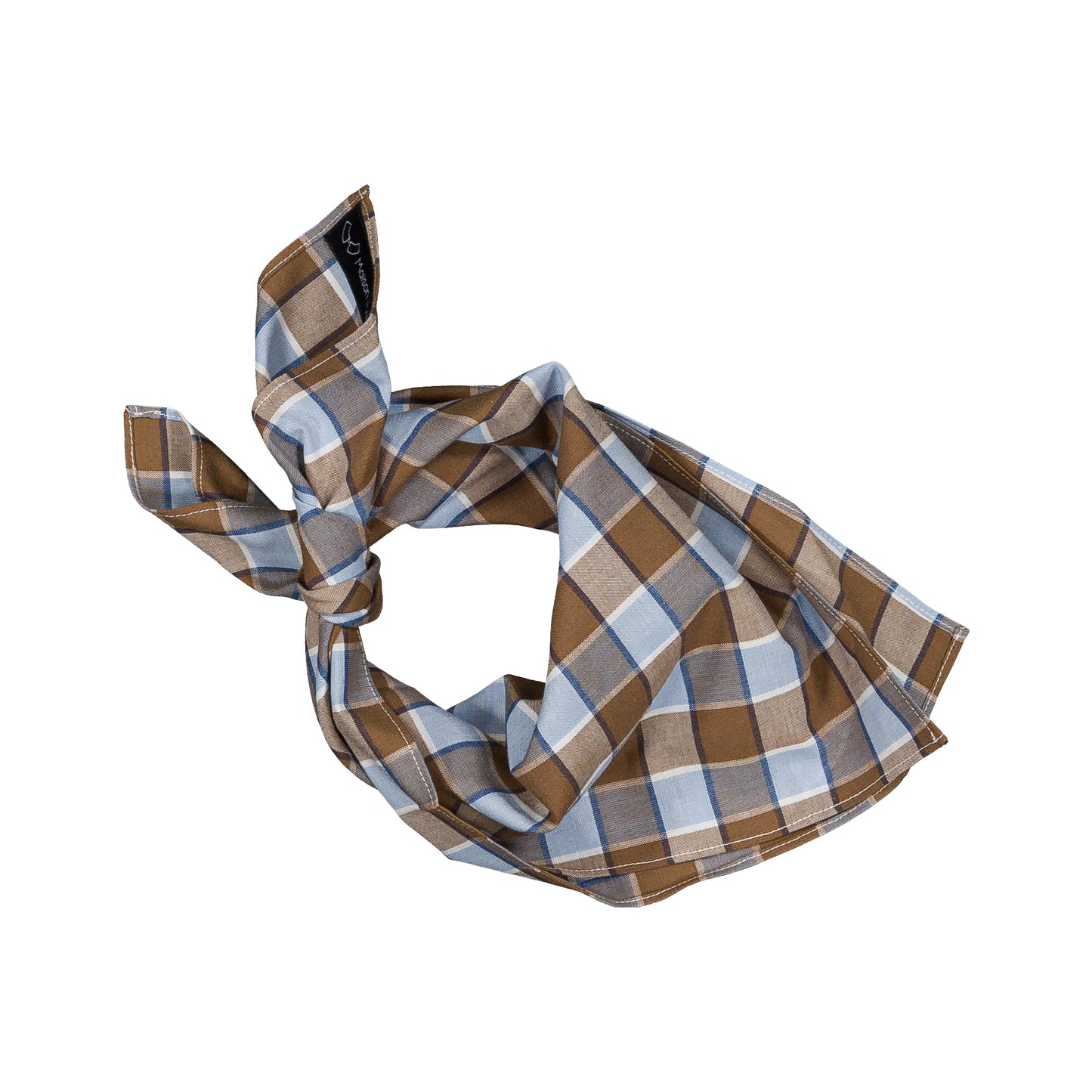 scarf VENDOME - large checks blue &brown [Maison Marelle](25SS DROP2)