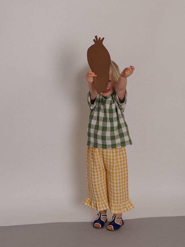 Dill Gingham Boxy T-Shirt [organic zoo] (26SS)