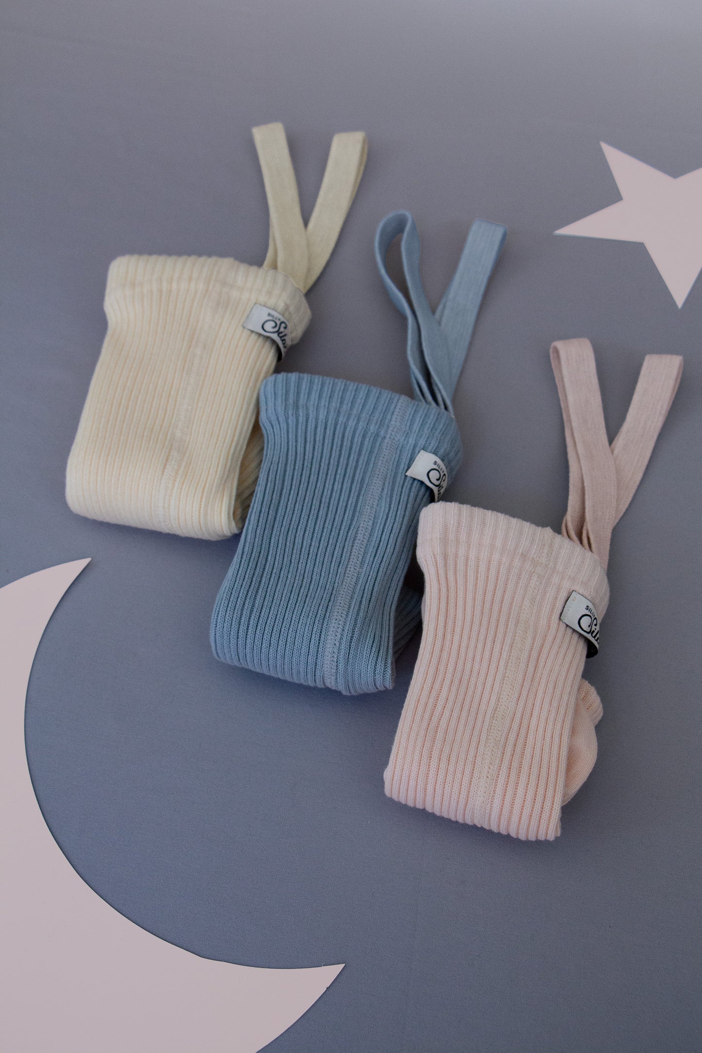 Hippy Footed Tights With Braces - Misty Blue [SILLY Silas (Heavenly Collection)]