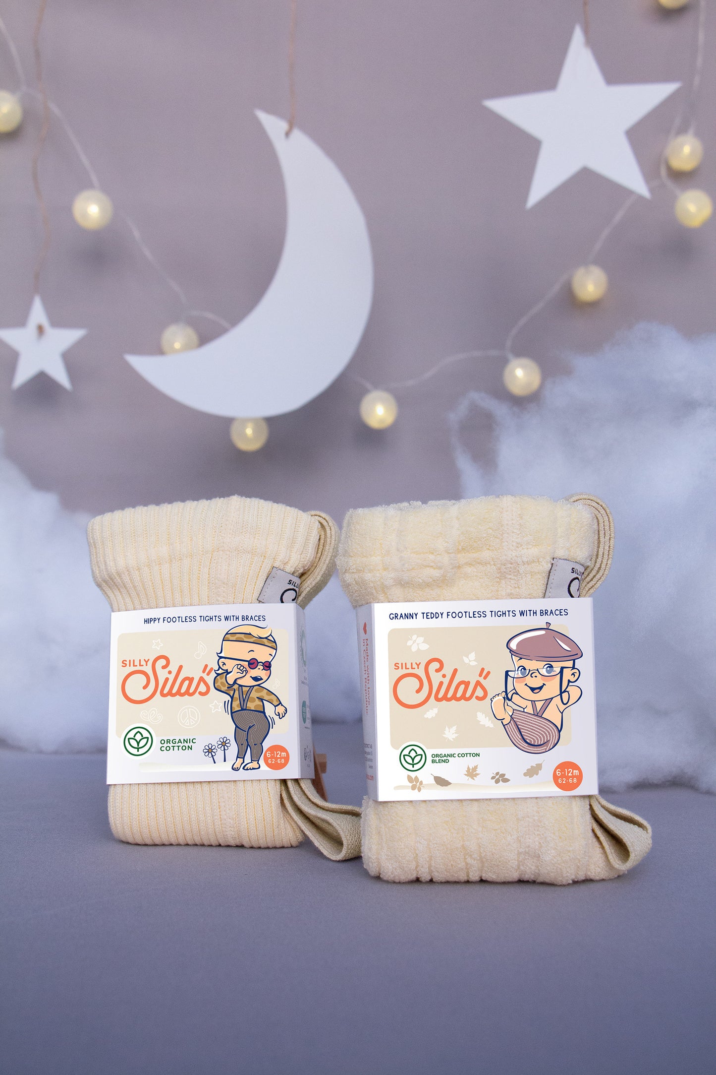 Hippy Footless Tights With Braces - Lemon Icing [SILLY Silas (Heavenly Collection)]