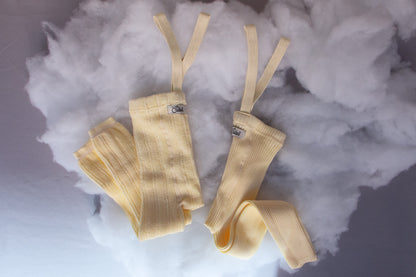 Granny Teddy Footless Tights With Braces - Lemon Icing [SILLY Silas (Heavenly Collection)]
