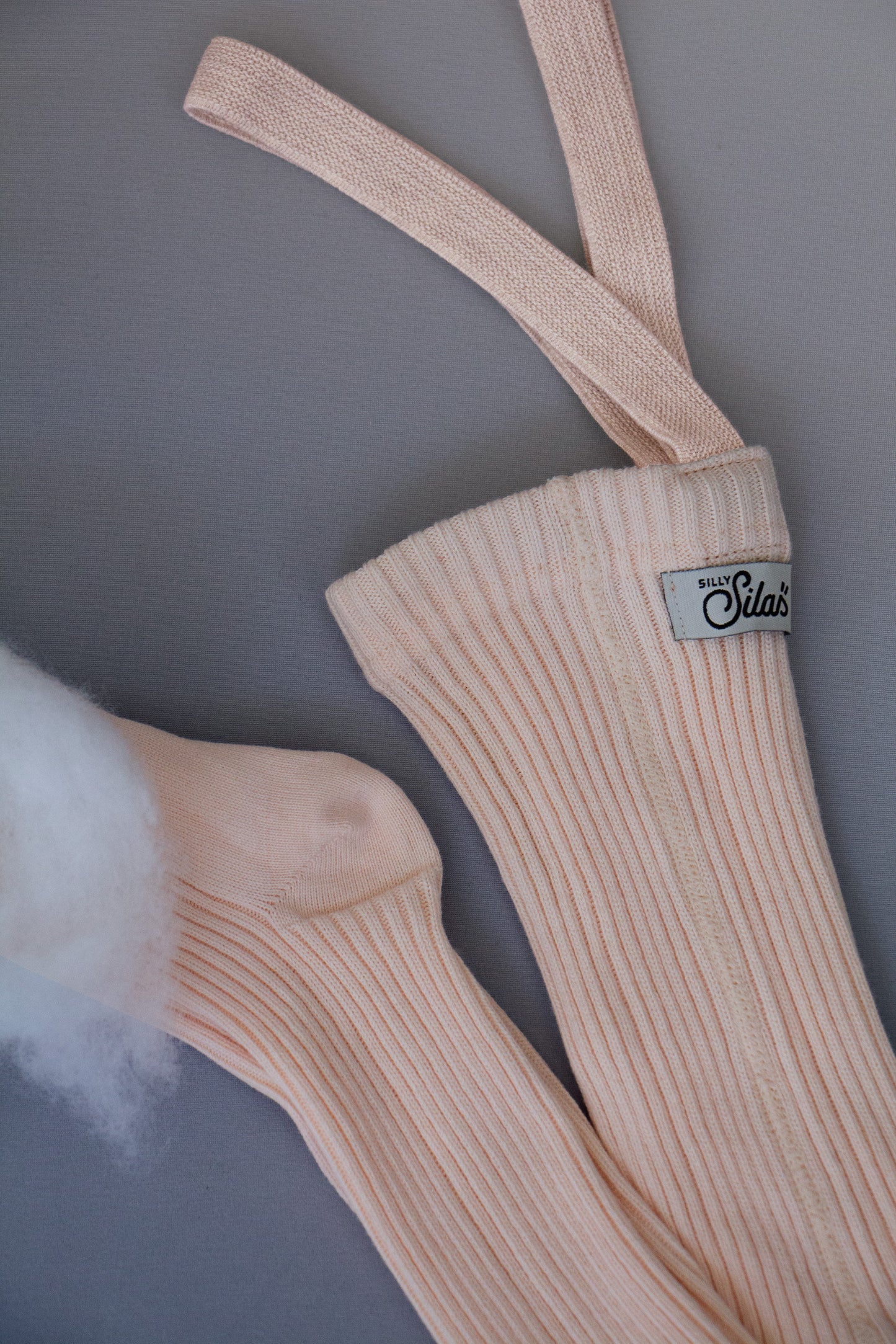 Hippy Footed Tights With Braces - Silky Peach [SILLY Silas (Heavenly Collection)]
