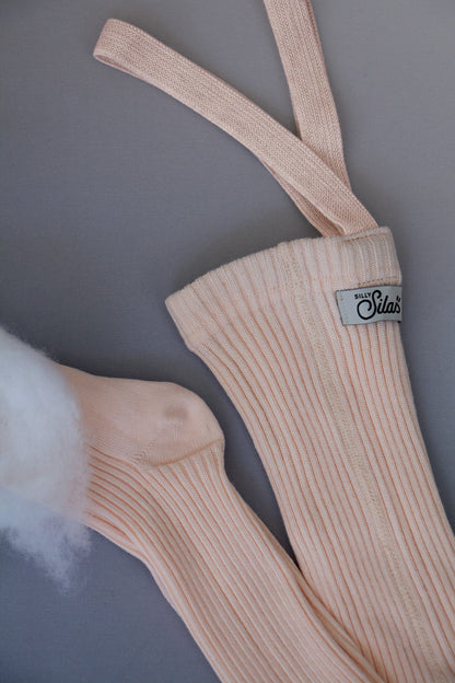 Hippy Footed Tights With Braces - Silky Peach [SILLY Silas (Heavenly Collection)]