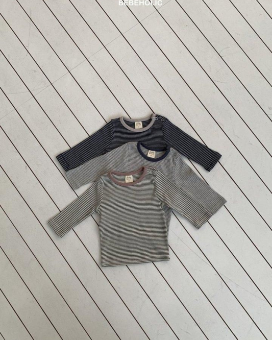 【予約販売】 Cube stripe Tee [BEBEHOLIC] (26SS) 【2026年2月下旬以降順次発送】