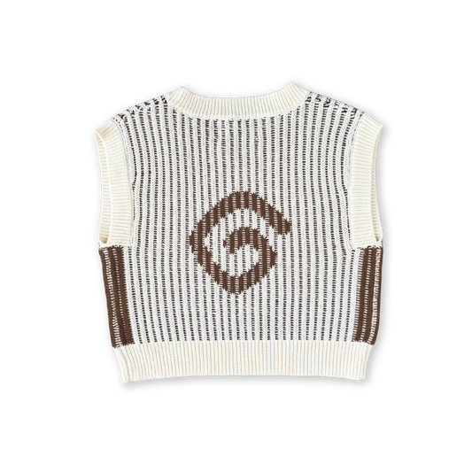 Organic Swirl Knit Vest - Milk [GROWN] (26W)