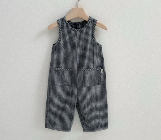 【予約商品】Modern check overalls [minirobe] (26SS)【2026年3月中旬以降順次発送】