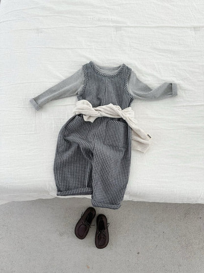 【予約商品】Modern check overalls [minirobe] (26SS)【2026年3月中旬以降順次発送】
